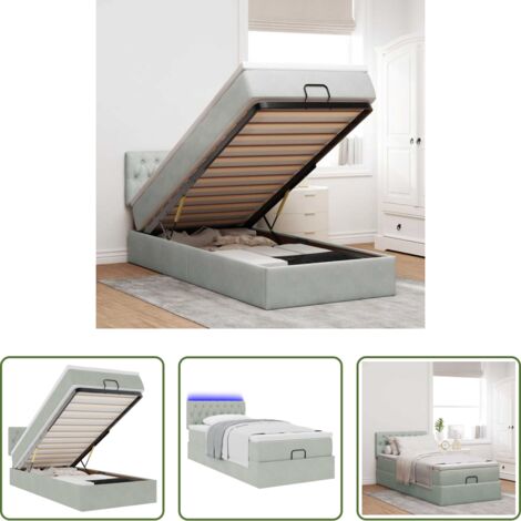 vidaXL Letto con stoccaggio -  Struttura Letto Pouf con Materasso 80x200 cm in Velluto