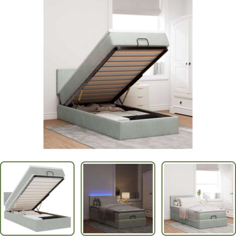 vidaXL Letto con stoccaggio -  Struttura Letto Pouf con Materasso 80x200 cm in Velluto