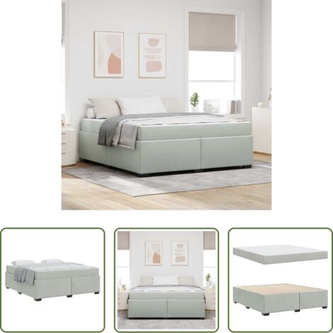 vidaXL Letto con telaio -  Struttura del letto Grigio chiaro 180 x 200 cm Tessuto