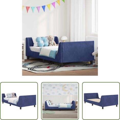 vidaXL Letto con testata -  Struttura letto bambini con testata Blu Polizia 90 x 190 cm