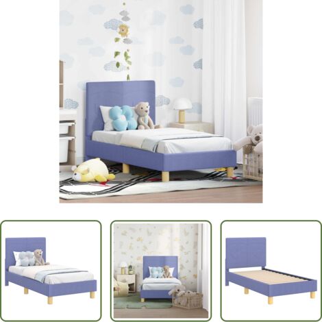 vidaXL Letto con testata -  Struttura letto per bambini con testata Blu jeans 70 x 140 cm