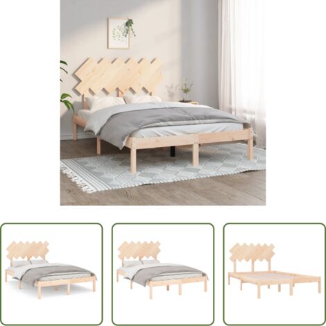 vidaXL Letto con testiera -  Giroletto 120x190 cm Small Double in Legno Massello