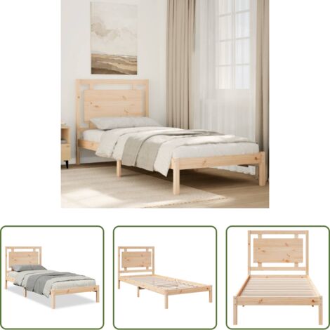 vidaXL Letto con testiera -  Giroletto Extra Lungo senza Materasso 100x210 cm Legno Massello