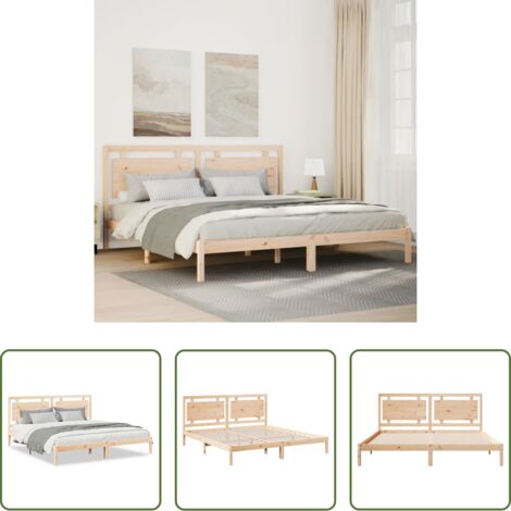 vidaXL Letto con testiera -  Giroletto Extra Lungo senza Materasso 200x220 cm Legno Massello