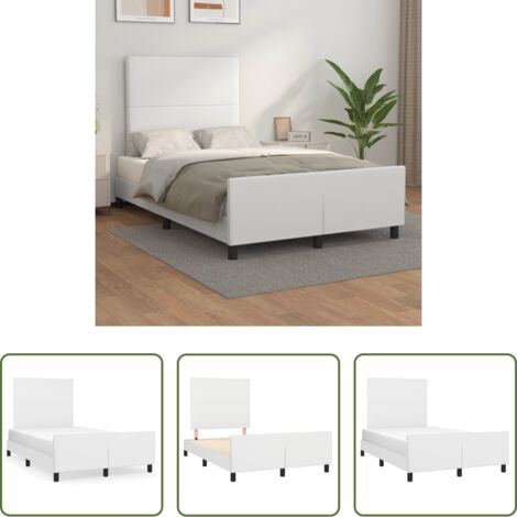 vidaXL Letto con testiera -  Giroletto senza Materasso Bianco 120x190 cm Similpelle