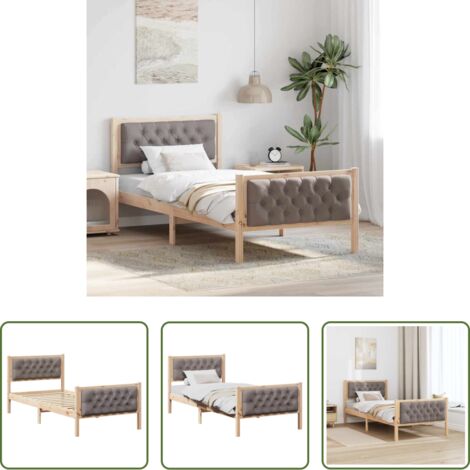 vidaXL Letto con testiera in poliestere -  Struttura del letto Talpa 90 x 190 cm Pino massello
