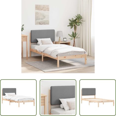 vidaXL Letto con testiera -  Letto con Testiera Rivestita Grigio chiaro 80 x 200 cm