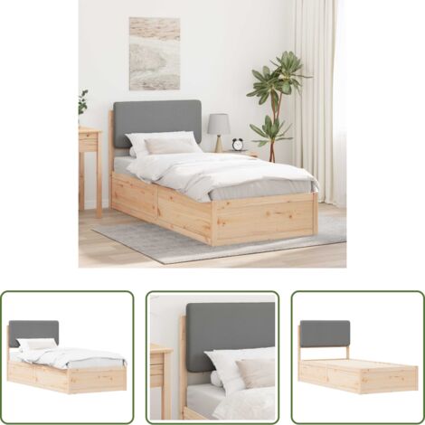 vidaXL Letto con testiera -  Letto con Testiera Rivestita Grigio chiaro 80 x 200 cm