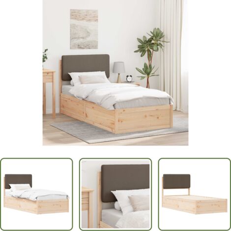 vidaXL Letto con testiera -  Letto con Testiera Rivestita Talpa 80 x 200 cm Pino massello