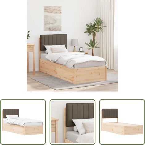 vidaXL Letto con testiera -  Letto con Testiera Rivestita Talpa 80 x 200 cm Pino massello