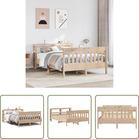 vidaXL Letto con testiera -  Letto senza Materasso 120x200 cm in Legno Massello di Pino