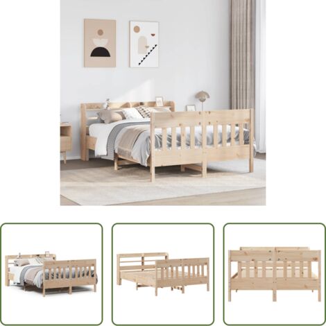 vidaXL Letto con testiera -  Letto senza Materasso 120x200 cm in Legno Massello di Pino
