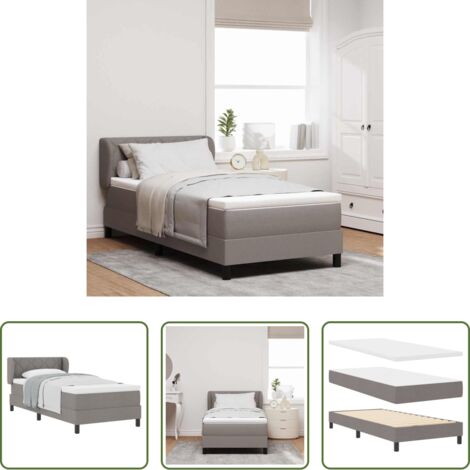 vidaXL Letto con testiera regolabile -  Letto a molle con materasso Talpa 90 x 200 cm Tessuto