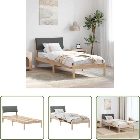 vidaXL Letto con testiera -  Struttura del Letto marrone e grigio scuro 80 x 200 cm