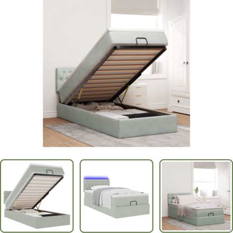 vidaXL Letto con testiera -  Struttura Letto Pouf con Materasso 90x200 cm in Velluto