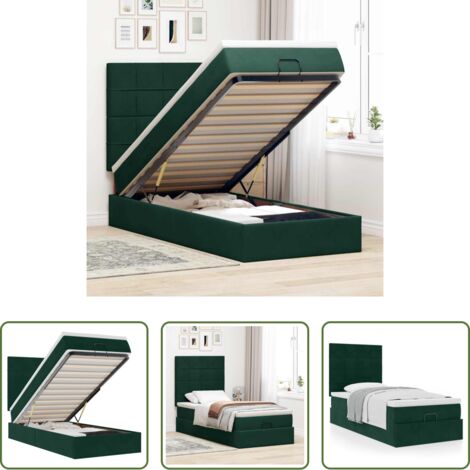 vidaXL Letto con vano portaoggetti -  Struttura Letto Pouf con Materassi 90x200 cm in Velluto