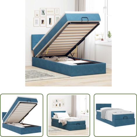 vidaXL Letto con vano portaoggetti -  Struttura Letto Pouf con Materasso 80x200 cm Velluto