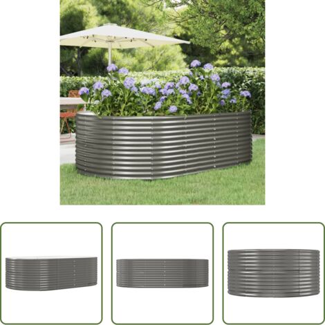 vidaXL Letto da giardino grigio -  Letto Giardino Acciaio Zincato 212x140x68 cm Grigio