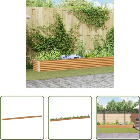vidaXL Letto da giardino rialzato -  Letto rialzato da giardino 1164 x 50 x 36 cm Acciaio zincato