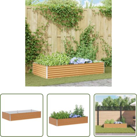 vidaXL Letto da giardino rialzato -  Letto rialzato da giardino 195 x 100 x 36 cm Acciaio zincato