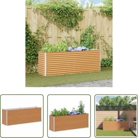 vidaXL Letto da giardino rialzato -  Letto rialzato da giardino 195 x 50 x 68 cm Acciaio zincato