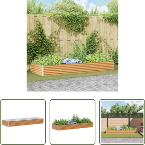 vidaXL Letto da giardino rialzato -  Letto rialzato da giardino 290 x 100 x 36 cm Acciaio zincato