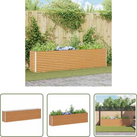 vidaXL Letto da giardino rialzato -  Letto rialzato da giardino 290 x 50 x 68 cm Acciaio zincato