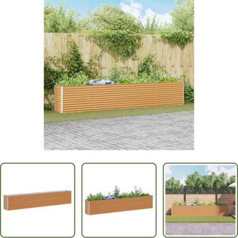 vidaXL Letto da giardino rialzato -  Letto rialzato da giardino 390 x 50 x 68 cm Acciaio zincato