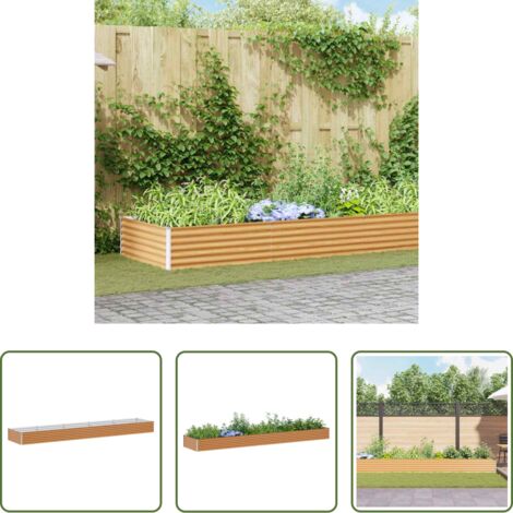 vidaXL Letto da giardino rialzato -  Letto rialzato da giardino 485 x 100 x 36 cm Acciaio zincato