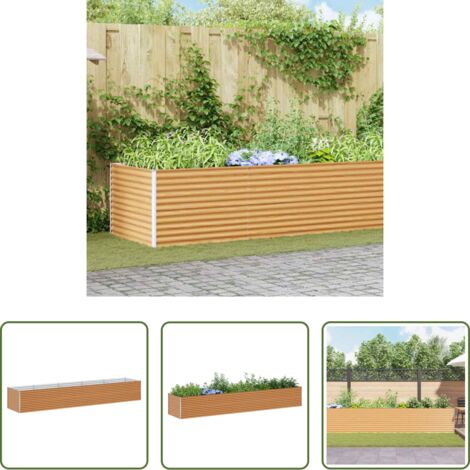 vidaXL Letto da giardino rialzato -  Letto rialzato da giardino 485 x 100 x 68 cm Acciaio zincato