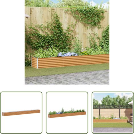 vidaXL Letto da giardino rialzato -  Letto rialzato da giardino 485 x 50 x 36 cm Acciaio zincato