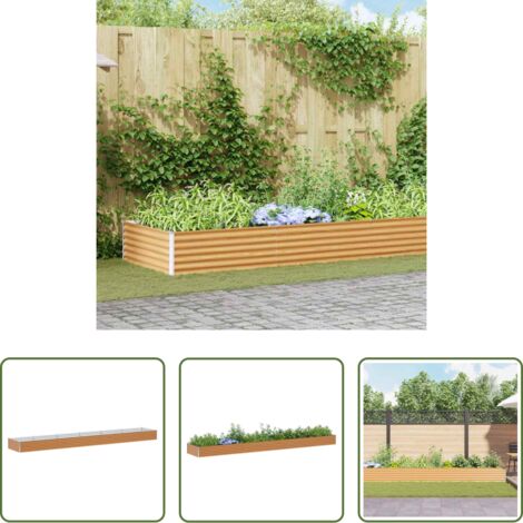 vidaXL Letto da giardino rialzato -  Letto rialzato da giardino 582 x 100 x 36 cm Acciaio zincato