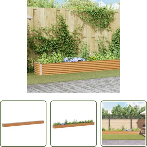 vidaXL Letto da giardino rialzato -  Letto rialzato da giardino 582 x 50 x 36 cm Acciaio zincato