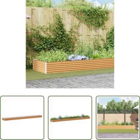 vidaXL Letto da giardino rialzato -  Letto rialzato da giardino 775 x 100 x 36 cm Acciaio zincato