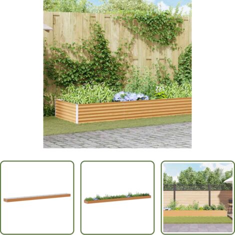 vidaXL Letto da giardino rialzato -  Letto rialzato da giardino 970 x 100 x 36 cm Acciaio zincato