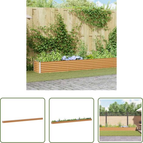 vidaXL Letto da giardino rialzato -  Letto rialzato da giardino 970 x 50 x 36 cm Acciaio zincato