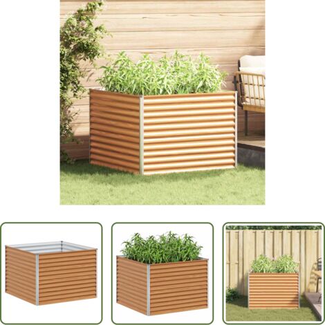 vidaXL Letto da giardino rialzato -  Letto rialzato da giardino 98 x 100 x 68 cm Acciaio zincato