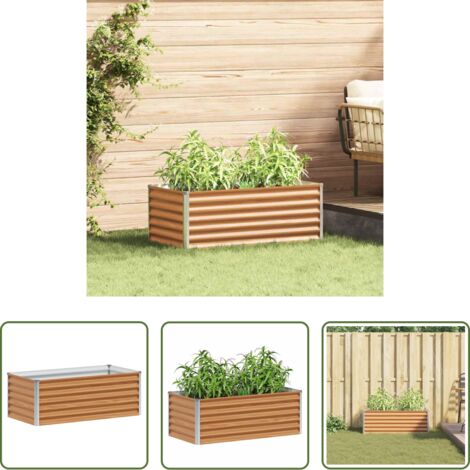 vidaXL Letto da giardino rialzato -  Letto rialzato da giardino 98 x 50 x 36 cm Acciaio zincato