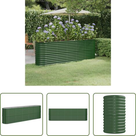 vidaXL Letto da giardino verde -  Letto Giardino Acciaio Zincato 224x40x68 cm Verde