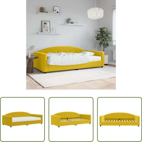 vidaXL Letto da giorno -  Divano Letto con Materasso Giallo 100x200 cm in Velluto