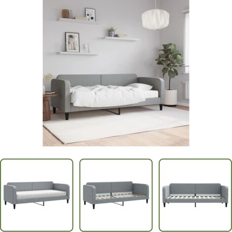 vidaXL Letto da giorno -  Divano Letto con Materasso Grigio Chiaro 80x200 cm in Tessuto