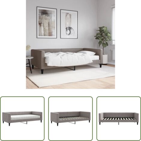vidaXL Letto da giorno -  Divano Letto con Materasso Tortora 100x200 cm in Tessuto