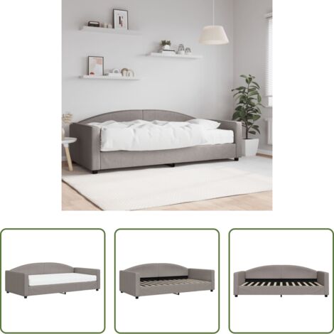 vidaXL Letto da giorno -  Divano Letto con Materasso Tortora 100x200 cm in Tessuto