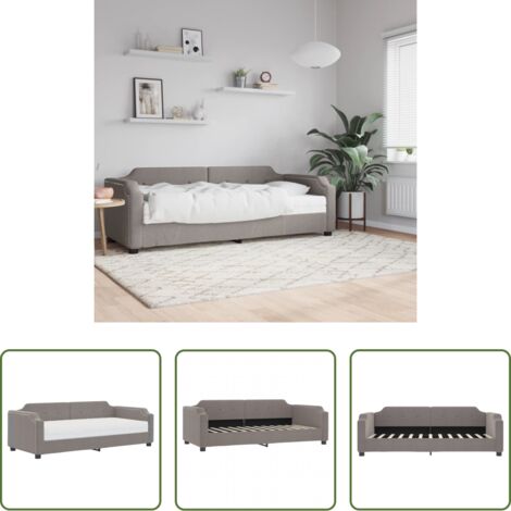 vidaXL Letto da giorno -  Divano Letto con Materasso Tortora 80x200 cm in Tessuto