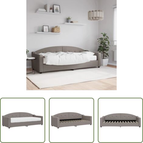 vidaXL Letto da giorno -  Divano Letto con Materasso Tortora 80x200 cm in Tessuto