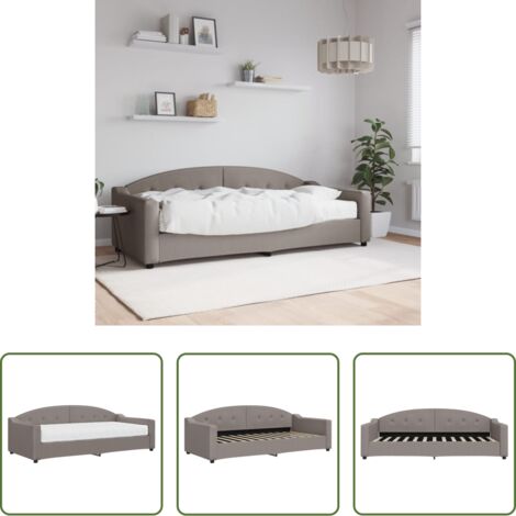 vidaXL Letto da giorno -  Divano Letto con Materasso Tortora 90x200 cm in Tessuto