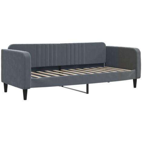 vidaXL Letto da Giorno Grigio Scuro 90x190 cm in Velluto