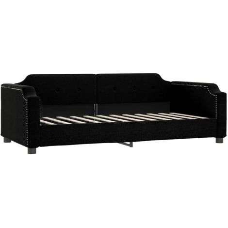 vidaXL Letto da Giorno Nero 90x190 cm in Tessuto