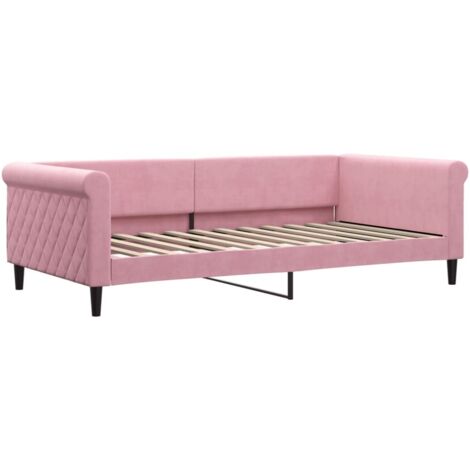 vidaXL Letto da Giorno Rosa 100x200 cm in Velluto