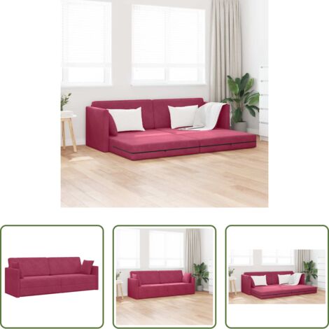 vidaXL Letto da pavimento -  Divano-letto da pavimento 200cm Rosso Vino Velluto
